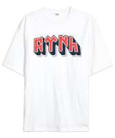 Göktürkçe Türk Beyaz Oversize Unisex Tişört - Tisho