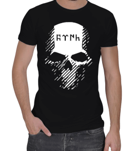 Göktürkçe Türk ve Kuru Kafa Erkek Regular Kesim Tişört - Tisho