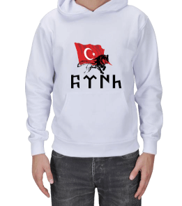 Göktürkçe Türk Yazı Erkek Kapşonlu - Tisho