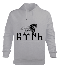 Göktürkçe Türk Yazılı Erkek Kapüşonlu Hoodie Sweatshirt - Tisho