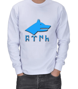 GÖKTÜRKÇE TÜRK YAZILI VE GÖKKURT BASKILI ERKEK SWEATSHIRT - Tisho