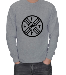 GÖKTÜRKÇE TÜRK YAZILI VE GÖKKURT BASKILI ERKEK SWEATSHIRT - Tisho
