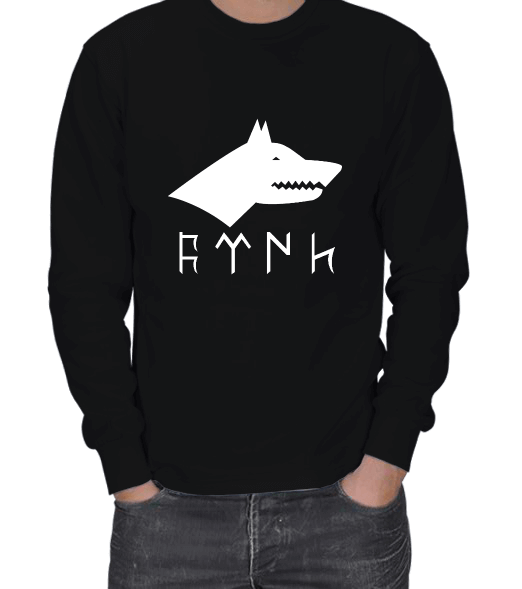 Tisho - GÖKTÜRKÇE TÜRK YAZILI VE GÖKKURT BASKILI ERKEK SWEATSHIRT