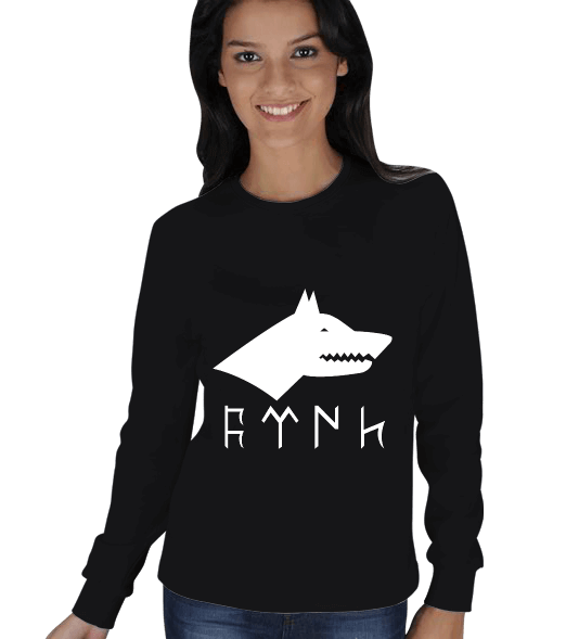 Tisho - GÖKTÜRKÇE TÜRK YAZILI VE GÖKKURT BASKILI KADIN SWEATSHIRT