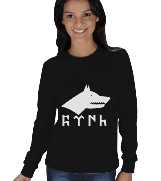 Tisho - GÖKTÜRKÇE TÜRK YAZILI VE GÖKKURT BASKILI KADIN SWEATSHIRT