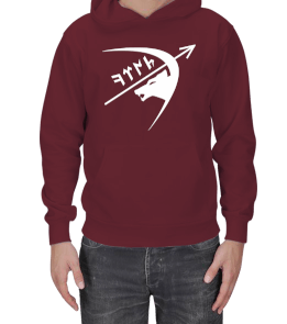 GÖKTÜRKÇE TÜRK YAZILI VE KURT BASKILI Erkek Kapşonlu - Tisho