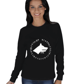 GÖKTÜRKÇE YAZILI KADIN SWEATSHIRT - Tisho