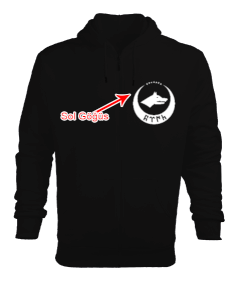 Göktürk,Göktürk logosu,Türkiye. Erkek Kapşonlu Fermuarlı - Tisho