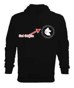 Göktürk,Göktürk logosu,Türkiye. Erkek Kapşonlu Fermuarlı - Tisho