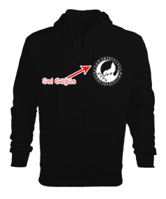 Göktürk,Göktürk logosu,Türkiye. Erkek Kapşonlu Fermuarlı - Tisho