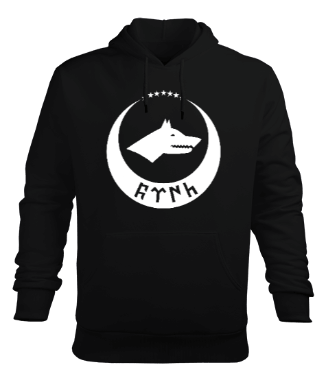 Tisho - Göktürk,Göktürk logosu,Türkiye. Erkek Kapüşonlu Hoodie Sweatshirt