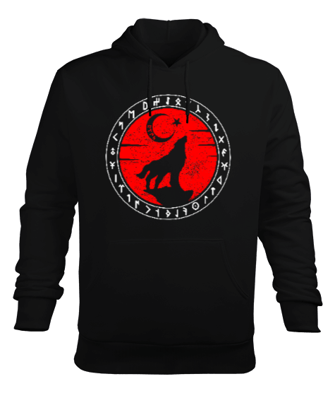 Tisho - Göktürk,Göktürk logosu,Türkiye. Erkek Kapüşonlu Hoodie Sweatshirt