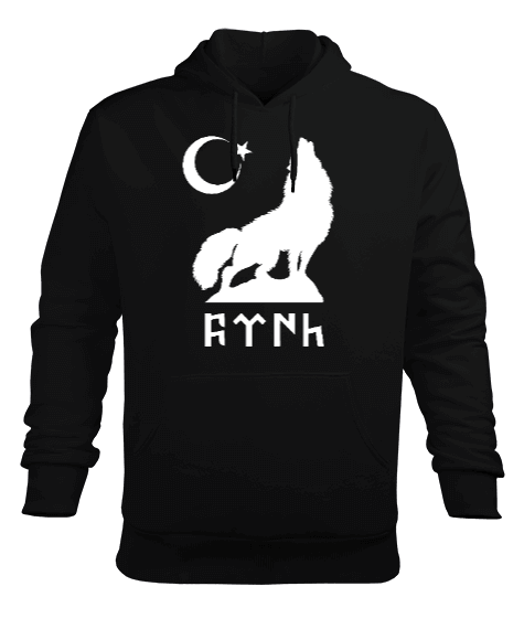 Göktürk,Göktürk logosu,Türkiye. Erkek Kapüşonlu Hoodie Sweatshirt - Tisho