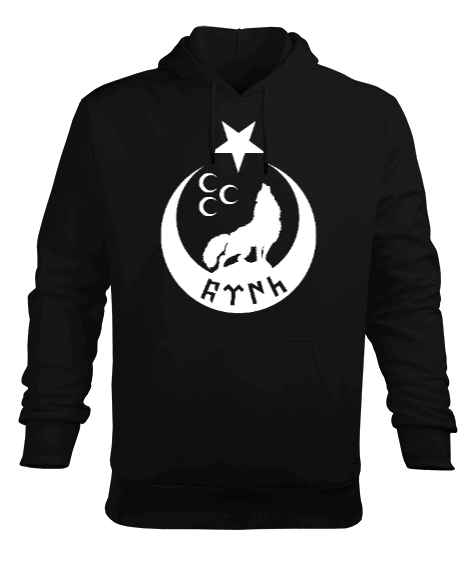 Tisho - Göktürk,Göktürk logosu,Türkiye. Erkek Kapüşonlu Hoodie Sweatshirt