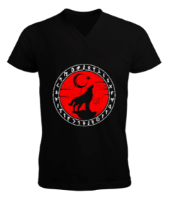 Göktürk,Göktürk logosu,Türkiye. Erkek Kısa Kol V Yaka Tişört - Tisho