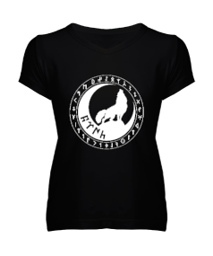 Göktürk,Göktürk logosu,Türkiye. Kadın V Yaka Tişört - Tisho