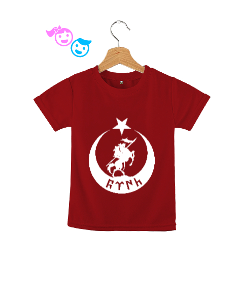 Tisho - Göktürk,Göktürk logosu,Türkiye. Kırmızı Çocuk Unisex