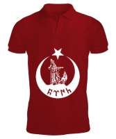 Göktürk,Göktürk logosu,Türkiye. Kırmızı Erkek Kısa Kol Polo Yaka - Tisho