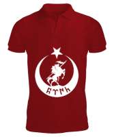 Göktürk,Göktürk logosu,Türkiye. Kırmızı Erkek Kısa Kol Polo Yaka - Tisho