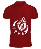 Göktürk,Göktürk logosu,Türkiye. Kırmızı Erkek Kısa Kol Polo Yaka - Tisho