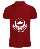 Göktürk,Göktürk logosu,Türkiye. Kırmızı Erkek Kısa Kol Polo Yaka - Tisho