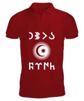 Göktürk,Göktürk logosu,Türkiye. Kırmızı Erkek Kısa Kol Polo Yaka - Tisho