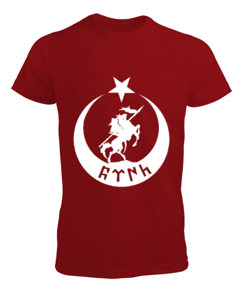 Tisho - Göktürk,Göktürk logosu,Türkiye. Kırmızı Erkek Tişört