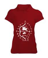 Göktürk,Göktürk logosu,Türkiye. Kırmızı Kadın Polo Yaka Tişört - Tisho