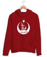 Göktürk,Göktürk logosu,Türkiye. Kırmızı Unisex Kapşonlu Sweatshirt - Tisho