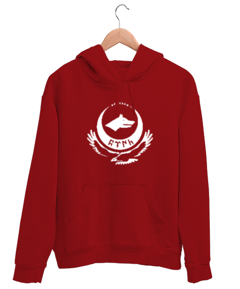 Tisho - Göktürk,Göktürk logosu,Türkiye. Kırmızı Unisex Kapşonlu Sweatshirt