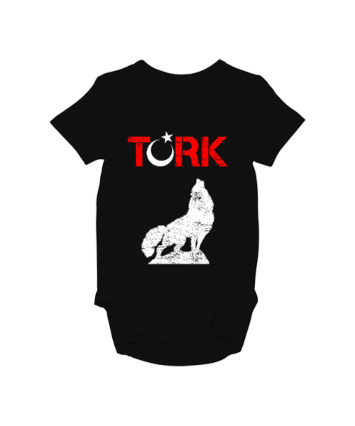 Tisho - Göktürk,Göktürk logosu,Türkiye. Siyah Bebek Zıbını