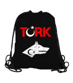 Göktürk,Göktürk logosu,Türkiye. Siyah Büzgülü Spor Çanta - Tisho