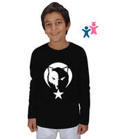 Göktürk,Göktürk logosu,Türkiye. Siyah Çocuk Unisex Uzunkollu - Tisho