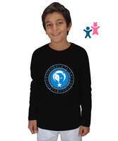 Göktürk,Göktürk logosu,Türkiye. Siyah Çocuk Unisex Uzunkollu - Tisho