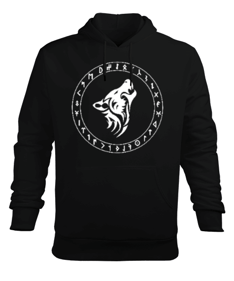 Göktürk,Göktürk logosu,Türkiye. Siyah Erkek Kapüşonlu Hoodie Sweatshirt - Tisho