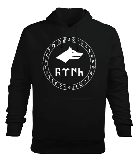 Göktürk,Göktürk logosu,Türkiye. Siyah Erkek Kapüşonlu Hoodie Sweatshirt - Tisho