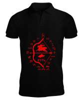 Göktürk,Göktürk logosu,Türkiye. Siyah Erkek Kısa Kol Polo Yaka - Tisho