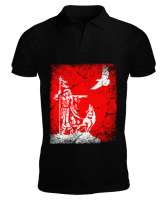 Göktürk,Göktürk logosu,Türkiye. Siyah Erkek Kısa Kol Polo Yaka - Tisho