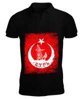 Göktürk,Göktürk logosu,Türkiye. Siyah Erkek Kısa Kol Polo Yaka - Tisho