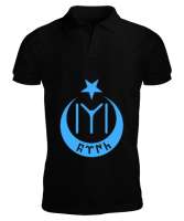 Göktürk,Göktürk logosu,Türkiye. Siyah Erkek Kısa Kol Polo Yaka - Tisho