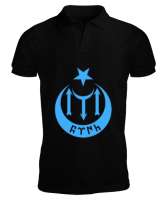 Göktürk,Göktürk logosu,Türkiye. Siyah Erkek Kısa Kol Polo Yaka - Tisho