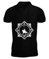 Göktürk,Göktürk logosu,Türkiye. Siyah Erkek Kısa Kol Polo Yaka - Tisho