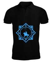 Göktürk,Göktürk logosu,Türkiye. Siyah Erkek Kısa Kol Polo Yaka - Tisho