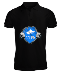 Göktürk,Göktürk logosu,Türkiye. Siyah Erkek Kısa Kol Polo Yaka - Tisho