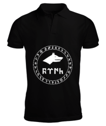Göktürk,Göktürk logosu,Türkiye. Siyah Erkek Kısa Kol Polo Yaka - Tisho