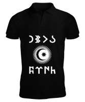 Göktürk,Göktürk logosu,Türkiye. Siyah Erkek Kısa Kol Polo Yaka - Tisho