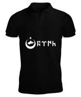 Göktürk,Göktürk logosu,Türkiye. Siyah Erkek Kısa Kol Polo Yaka - Tisho