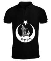 Göktürk,Göktürk logosu,Türkiye. Siyah Erkek Kısa Kol Polo Yaka - Tisho