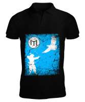 Göktürk,Göktürk logosu,Türkiye. Siyah Erkek Kısa Kol Polo Yaka - Tisho