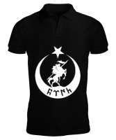 Göktürk,Göktürk logosu,Türkiye. Siyah Erkek Kısa Kol Polo Yaka - Tisho